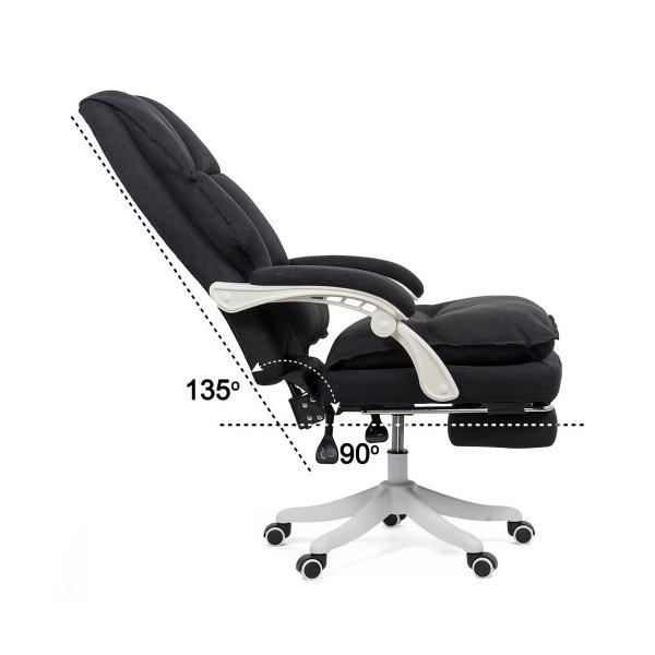 Scaun directorial textil cu suport de picioare OFF 426 negru