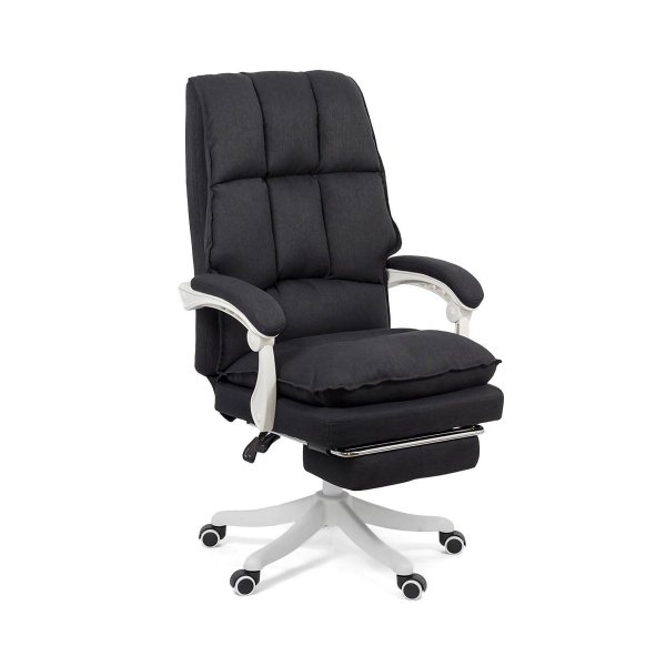 Scaun directorial textil cu suport de picioare OFF 426 negru