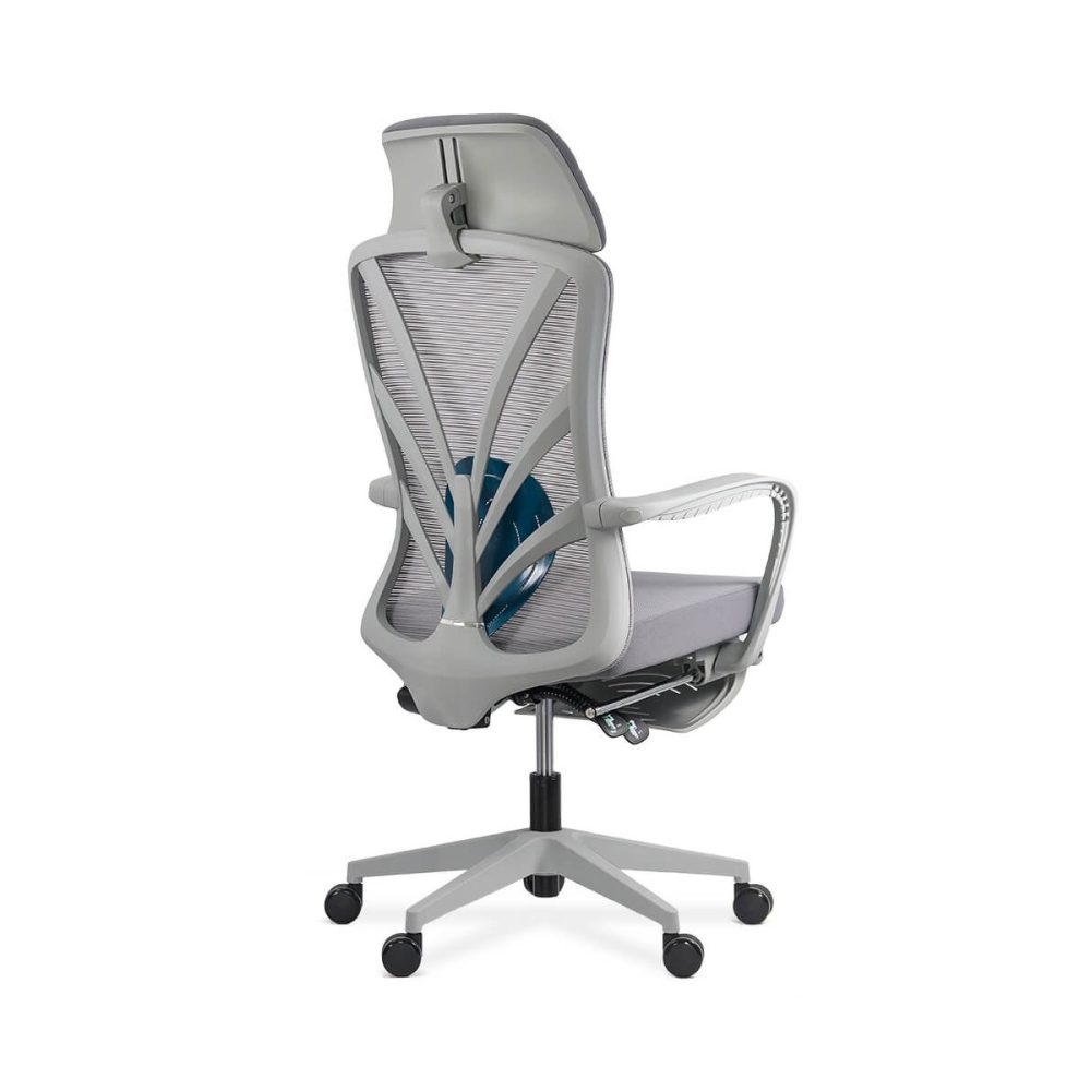 Scaun ergonomic cu spatar rabatabil si suport picioare SYYT 9512 gri