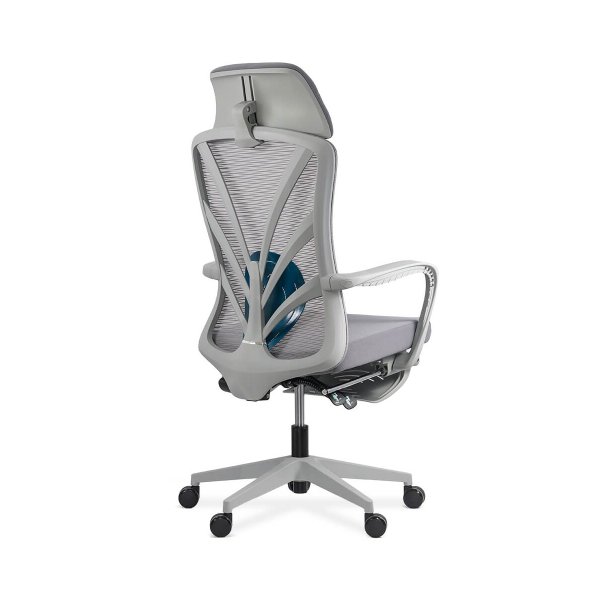 Scaun ergonomic cu spatar rabatabil si suport picioare SYYT 9512 gri