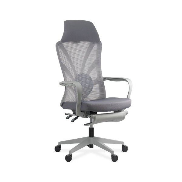 Scaun ergonomic cu spatar rabatabil si suport picioare SYYT 9512 gri