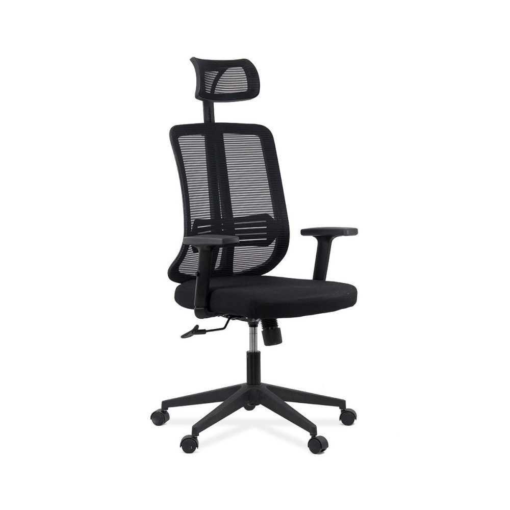 Scaun ergonomic de birou din plasă neagră, cu tetieră și brațe reglabile OFF 402 negru