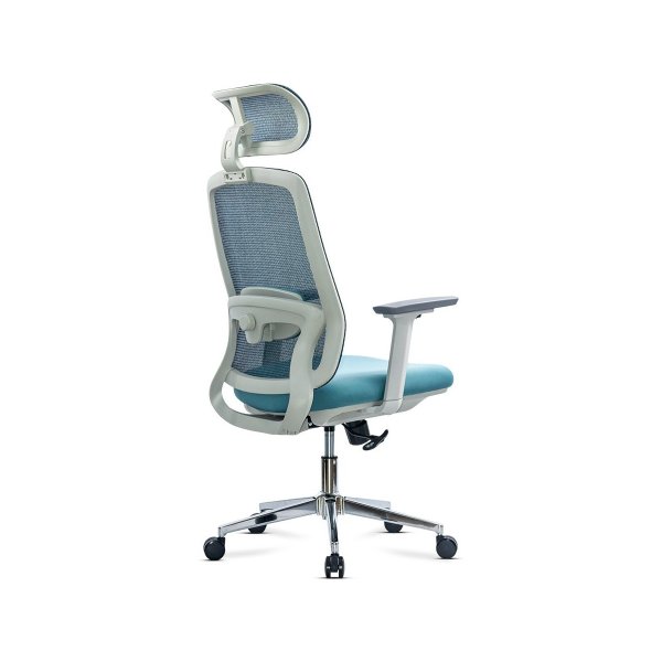 Scaun ergonomic de birou OFF 403 bleu din mesh cu brate reglabile 3D