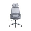 Scaun ergonomic de birou OFF 403 gri din mesh cu tetiera si suport lombar reglabile - imaginea 3