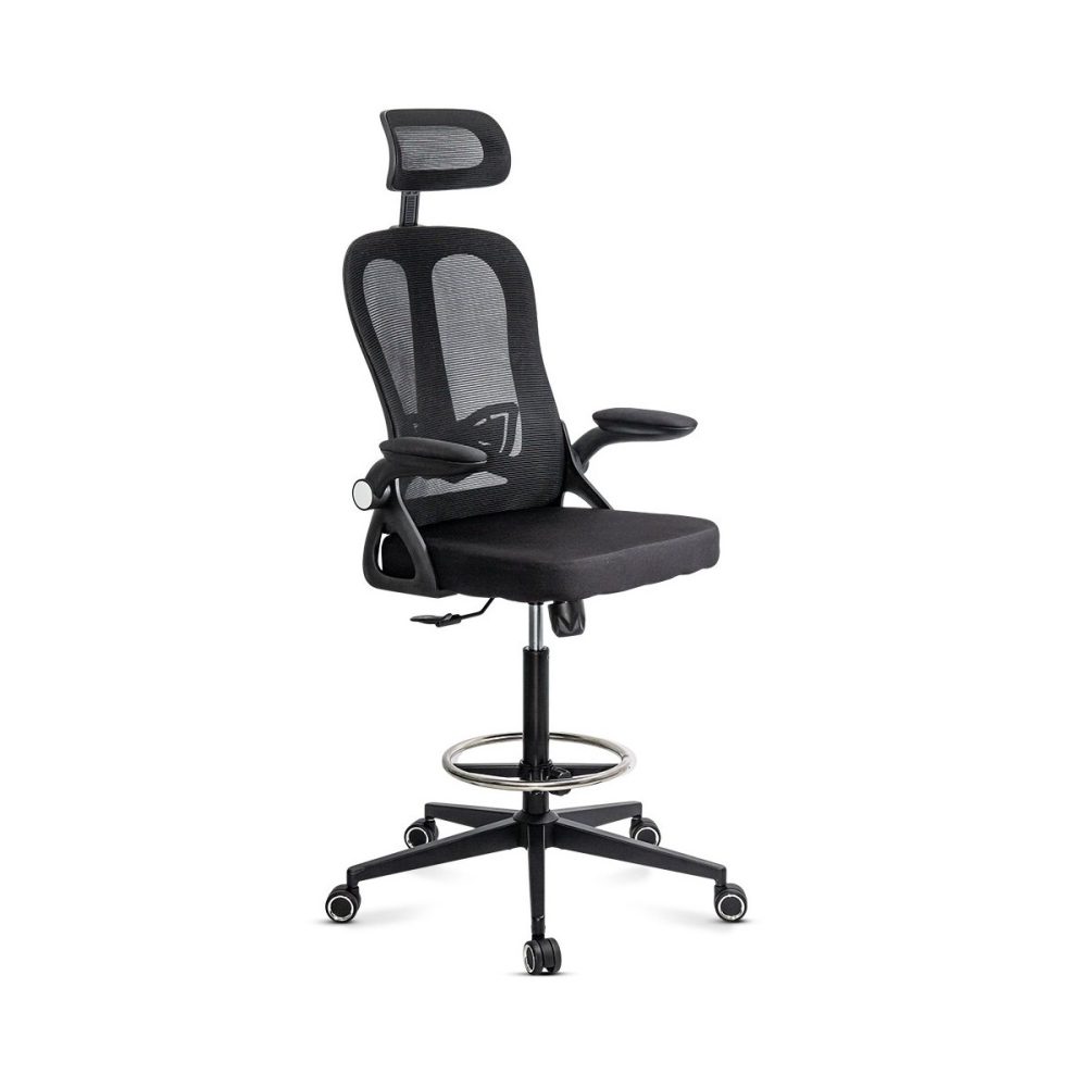 Scaun ergonomic de lucru negru din mesh cu suport picioare reglabil OFF 650
