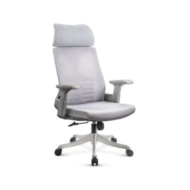 Scaun ergonomic din mesh cu suport lombar si tetiera SYYT 9514 gri