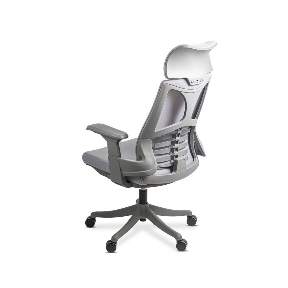 Scaun ergonomic din mesh cu suport lombar si tetiera SYYT 9514 gri