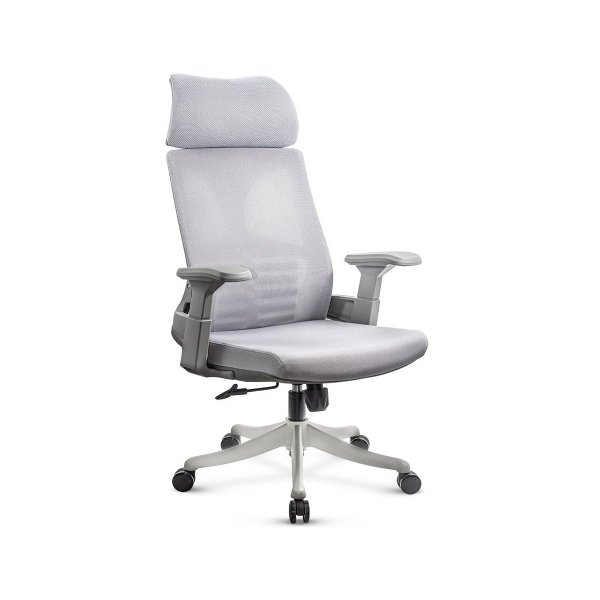 Scaun ergonomic din mesh cu suport lombar si tetiera SYYT 9514 gri