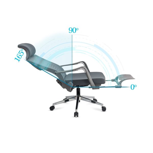 Scaun ergonomic din mesh cu suport lombar SYYT 9502 gri