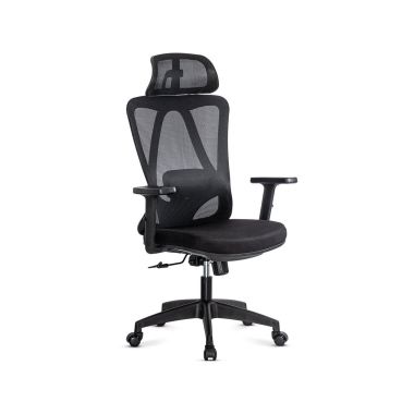 Scaun ergonomic negru cu tetiera reglabila si suport lombar OFF 987