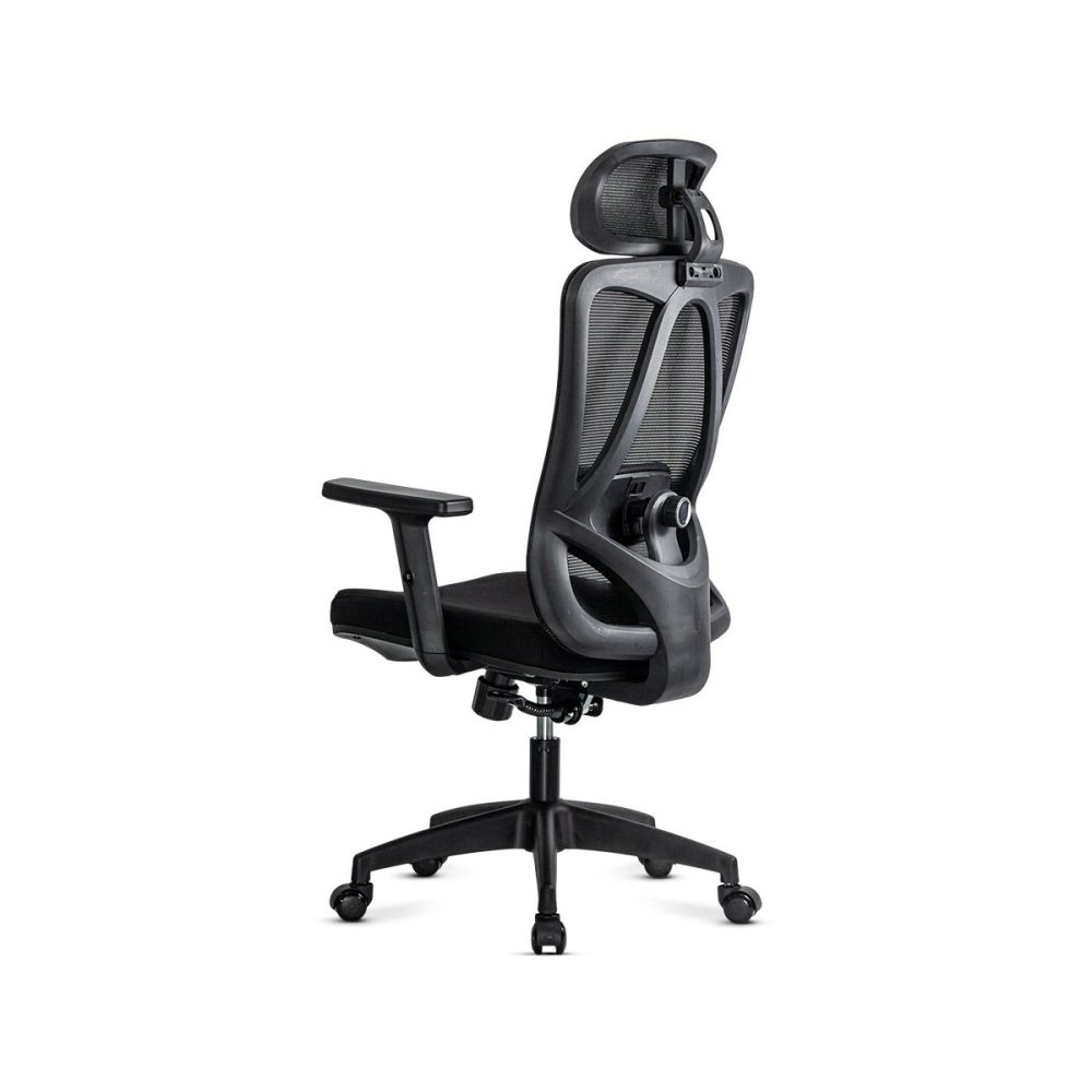 Scaun ergonomic negru cu tetiera reglabila si suport lombar OFF 987