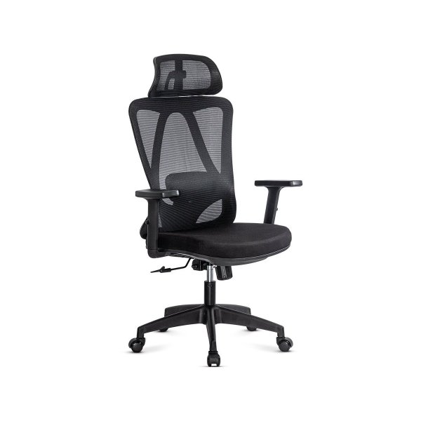 Scaun ergonomic negru cu tetiera reglabila si suport lombar OFF 987