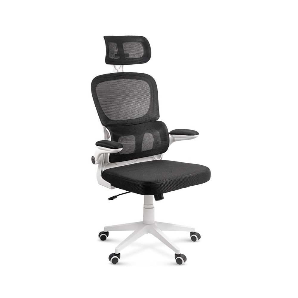 Scaun ergonomic pentru birou cu suport lombar si brate rabatabile OFF 432 negru