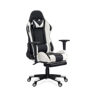 Scaun gaming cu spatar rabatabil si cotiere reglabile OFF 307 alb