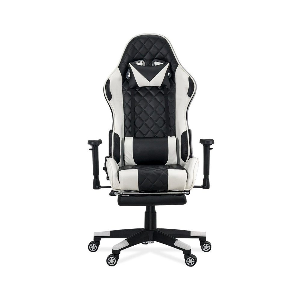 Scaun gaming cu spatar rabatabil si cotiere reglabile OFF 307 alb