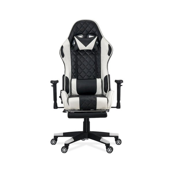Scaun gaming cu spatar rabatabil si cotiere reglabile OFF 307 alb