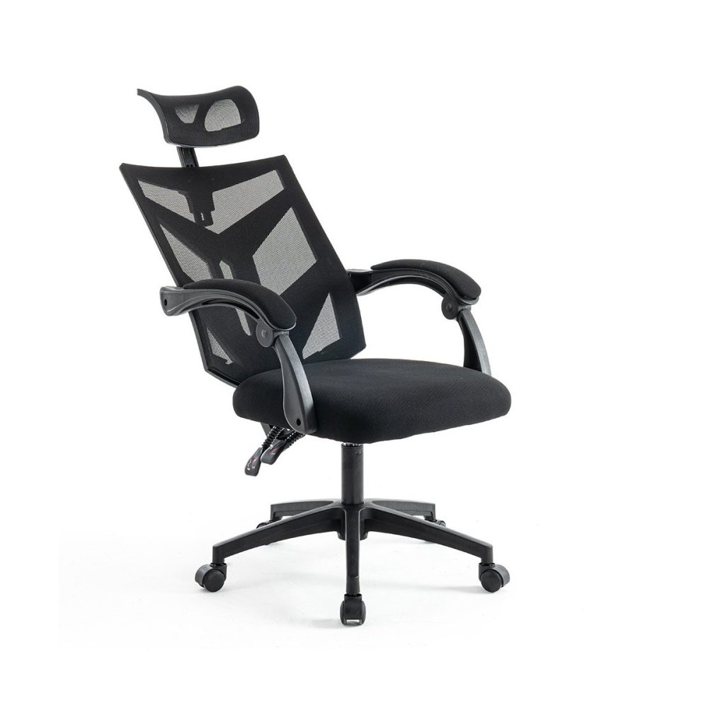 Scaun gaming negru din mesh, ergonomic si rabatabil OFF 434