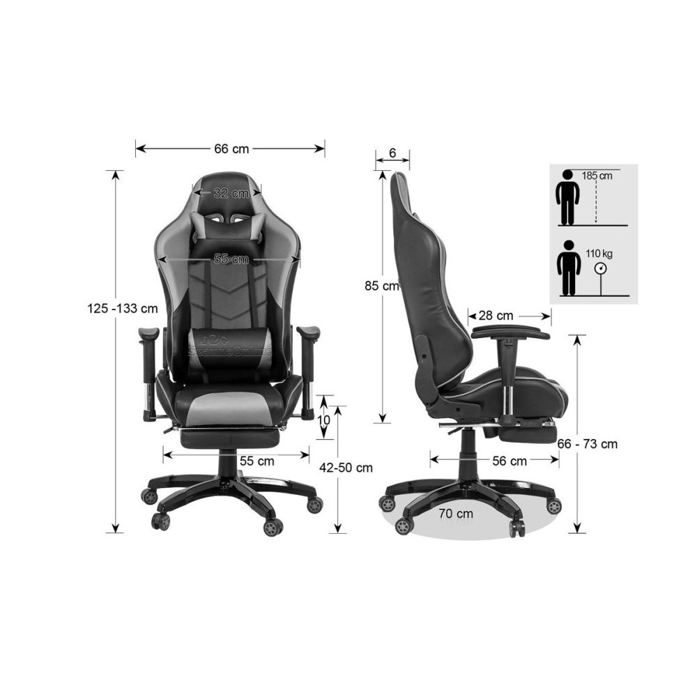 Scaun gaming recliner OFF 306 alb