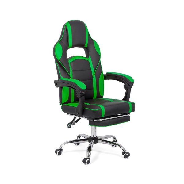Scaun gaming verde OFF 302 cu suport de picioare si spatar rabatabil