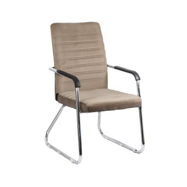 Scaun pentru vizitatori din catifea si cadru cromat OFF 833V bej
