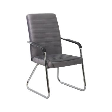 Scaun pentru vizitatori din catifea si cadru cromat OFF 833V gri