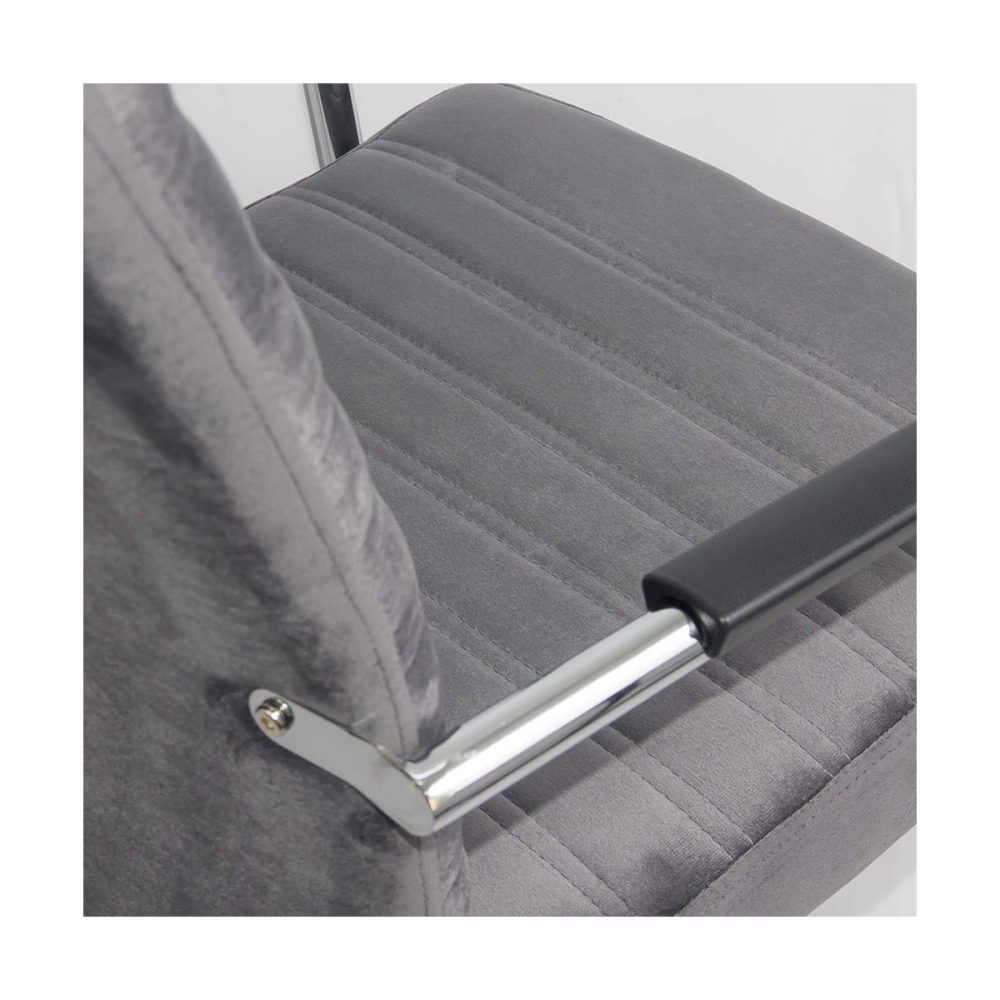 Scaun pentru vizitatori din catifea si cadru cromat OFF 833V gri
