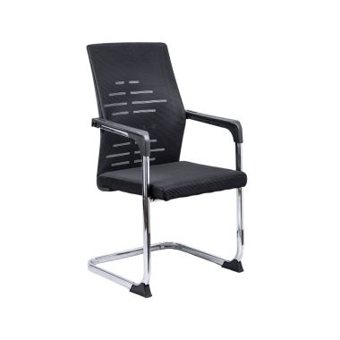 Scaun vizitator din mesh cu cadru tip sanie OFF 807 negru