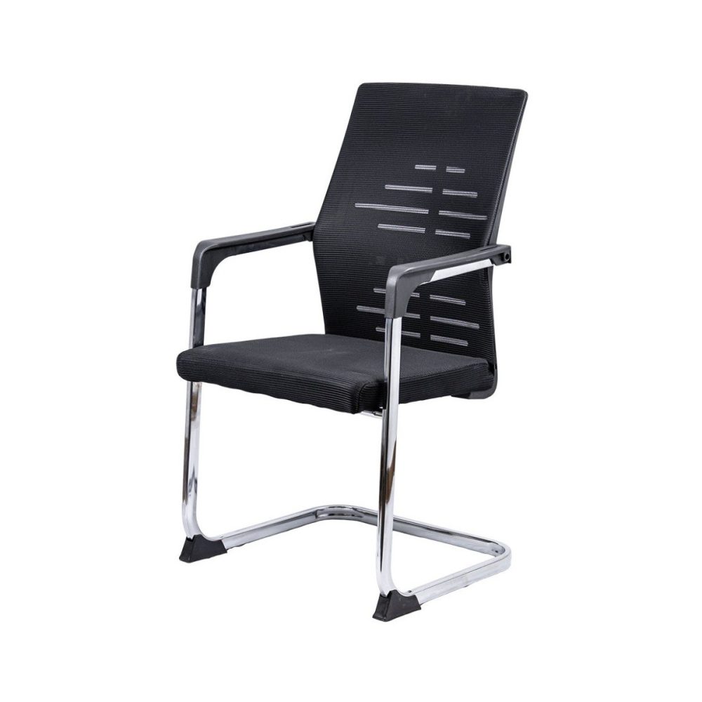Scaun vizitator din mesh cu cadru tip sanie OFF 807 negru