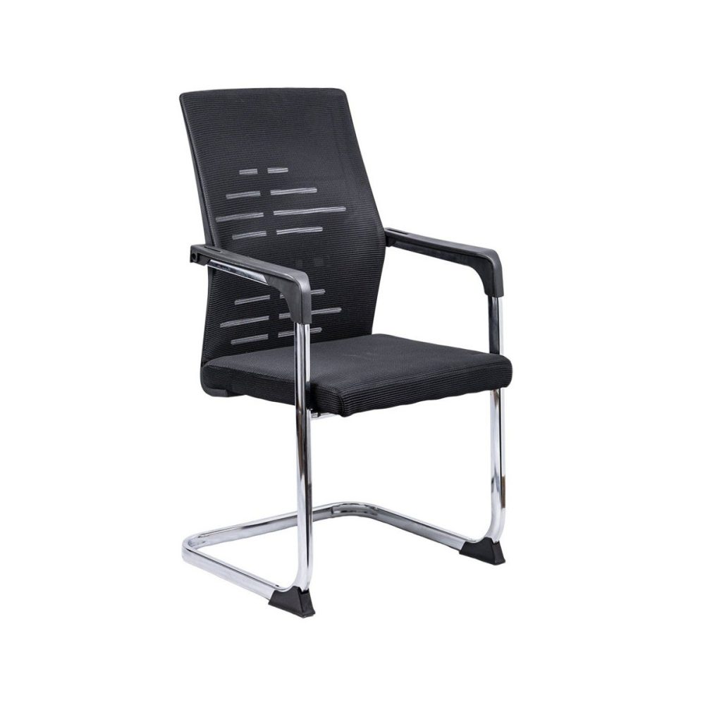 Scaun vizitator din mesh cu cadru tip sanie OFF 807 negru