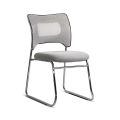 Scaun vizitatori gri deschis din mesh cu cadru metalic tip sanie, stabil HRC 613F