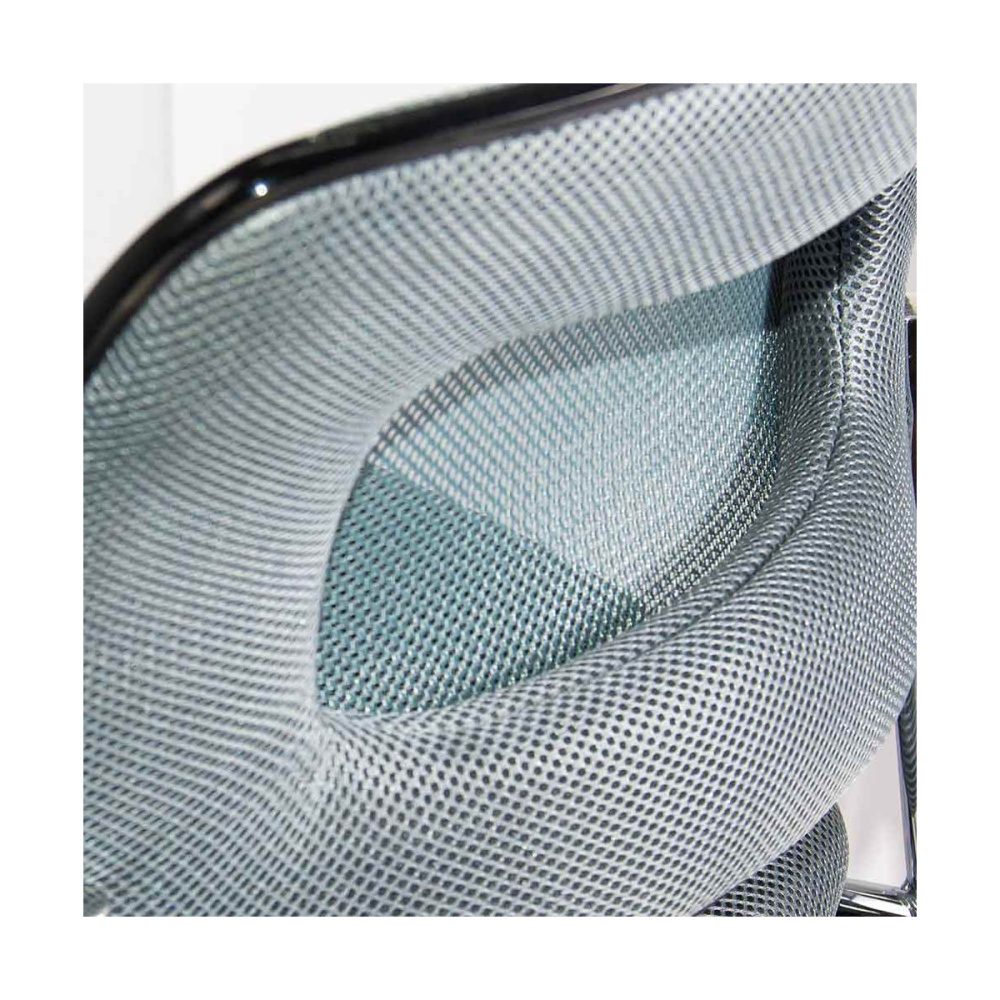 Scaun vizitatori gri din mesh cu cadru metalic, modern HRC 613F